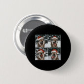 ウルフ冬の写真ウルフ保護クリスマ 缶バッジ (正面&裏面)