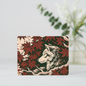 ウルフ好きのアートワーク自然ラブウルフ ポストカード (スタンド正面)