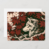 ウルフ好きのアートワーク自然ラブウルフ ポストカード (正面/裏面)