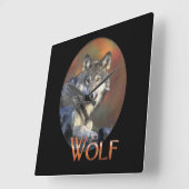 ウルフ好きの芸術 スクエア壁時計 (傾斜)