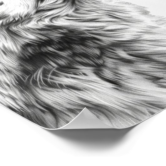 ウルフ威厳のあるがスカイスケッチのポスターを見る ポスター (角)