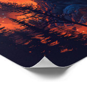 ウルフ威厳のあるが月のポスターでハウリング ポスター (角)