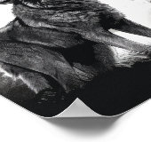 ウルフ威厳のあるが満月のポスターで泣く ポスター (角)