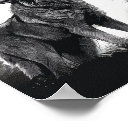 ウルフ威厳のあるが満月のポスターで泣く ポスター (角)