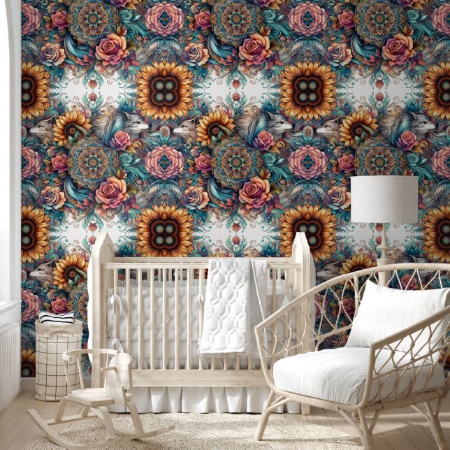 ウルフ威厳のあるとボホヒマワリ 壁紙 (キッズ)