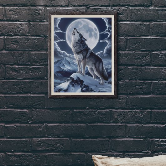 ウルフ威厳のあるオーバースノーピーク ポスター