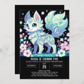 ウルフ威厳のあるデジタル誕生日 招待状 (正面/裏面)