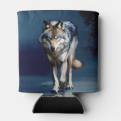 ウルフ威厳のあるワイルドライフアート 缶クーラー (裏面)