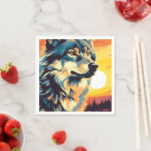 ウルフ威厳のある印象派 スタンダードカクテルナプキン (インサイチュ)