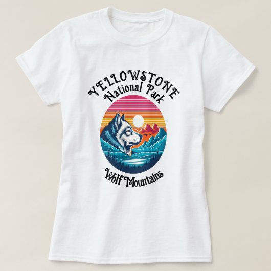 ウルフ威厳のある・オブ・イエローストーン Tシャツ (デザイン正面)