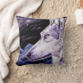 ウルフ宇宙マウンテンズ絵画フォレストズ クッション (ブランケット)