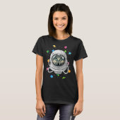 ウルフ宇宙飛行士の動物深いイン宇宙宇宙飛行士 Tシャツ (正面フル)