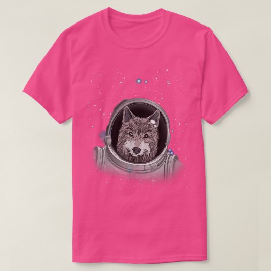 ウルフ宇宙飛行士宇宙探査天文学ウルフロ Tシャツ (デザイン正面)