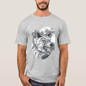 ウルフ怒のモノクロ Tシャツ (正面)