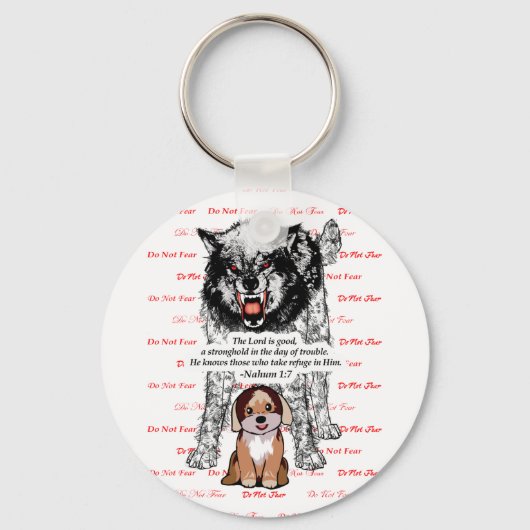 ウルフ怒パピー – 恐れない – #2 Fear Red.png キーホルダー (正面)