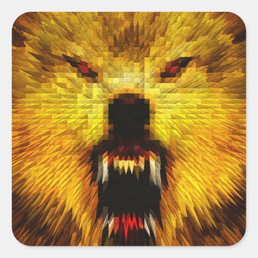 ウルフ怒 スクエアシール (正面)