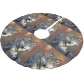 ウルフ愛好家のクリスマス ブラッシュドポリエステルツリースカート (アングル)