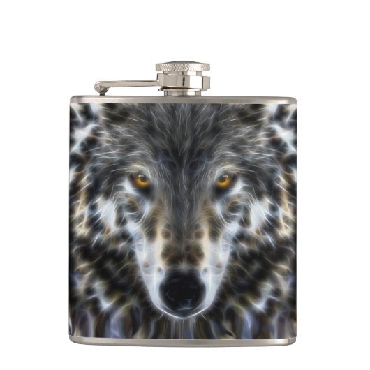 ウルフ感動的グラフィックポートレート フラスク (正面)