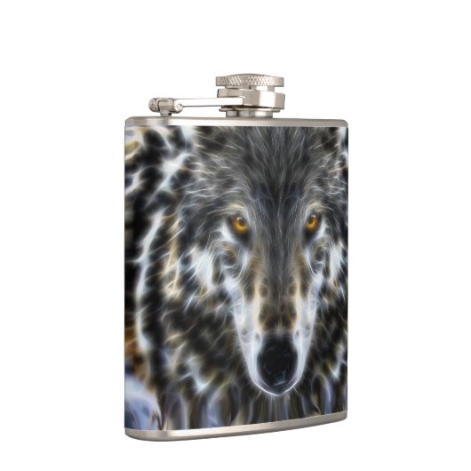 ウルフ感動的グラフィックポートレート フラスク (右)