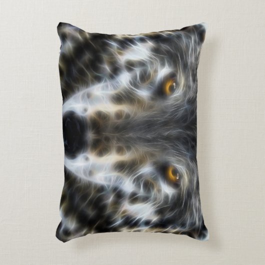 ウルフ感動的デザインポートレート アクセントクッション (正面(垂直))