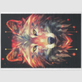 ウルフ抽象芸術ファセットオレンジデコペ紙 薄葉紙 (正面)