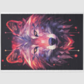 ウルフ抽象芸術ファセットピンクパープルデカージ紙 薄葉紙 (正面)