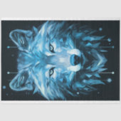 ウルフ抽象芸術ファセットブルーデカップージ紙 薄葉紙 (正面)