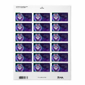 ウルフ日が差すことネオンスタイル名前をカスタムする ラベル (フルシート)