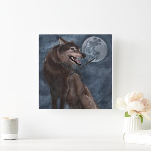 ウルフ時計 スクエア壁時計 (ホーム)