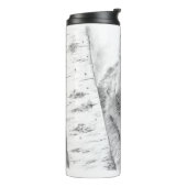 ウルフ樺の木木の間の熱ボトル タンブラー (回転左)