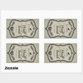 ウルフ歯ハロウィーン瓶ステッカーラベル 長方形シール (シート)