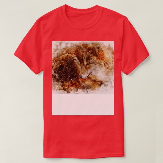 ウルフ水色デジタルポートレート Tシャツ (デザイン正面)