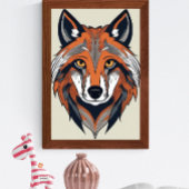 ウルフ簡易スタイリッシュイラストレーション ポスター