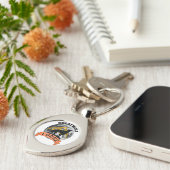 ウルフ素晴らしロッジボタン キーホルダー (側面)