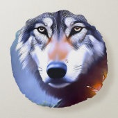 ウルフ絵を描油美しいの本質 ラウンドクッション (裏面)