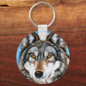 ウルフ絵を描 キーホルダー (正面)