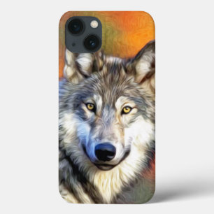 ウルフ絵画アート像 iPhone 13ケース