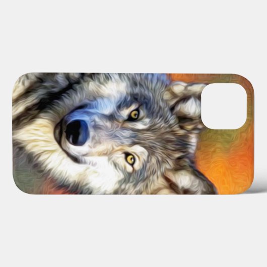 ウルフ絵画アート像 Case-Mate iPhoneケース (裏面 (横))