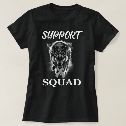 ウルフ脳癌の戦士サポートチーム Tシャツ (デザイン正面)