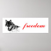 ウルフ自由やる気を起こさせる感動的 ポスター (正面)