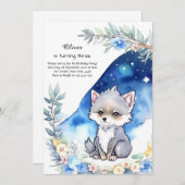 ウルフ誕生日招待状 招待状 (正面/裏面)