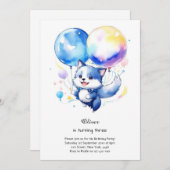 ウルフ誕生日招待状 招待状 (正面/裏面)