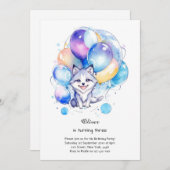 ウルフ誕生日招待状 招待状 (正面/裏面)