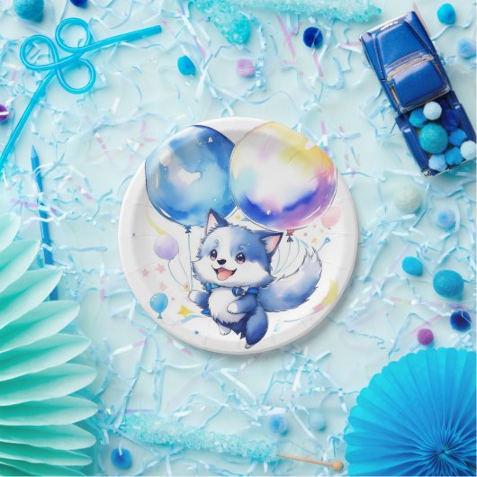 ウルフ誕生日 ペーパープレート (パーティー)