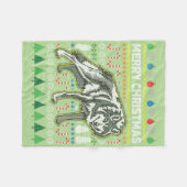 ウルフ醜いクリスマスセーター野生生物シリーズ フリースブランケット (正面(横))