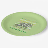 ウルフ醜いクリスマスセーター野生生物シリーズ ペーパープレート (アングル)