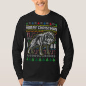 ウルフ醜いクリスマスセーター野生生物シリーズ Tシャツ (正面)