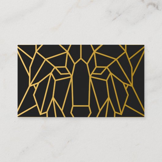 ウルフ金ゴールド幾何学的デザインのロモダンゴカスタム 名刺 (裏面)
