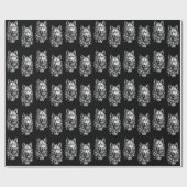 ウルフ離れヘッドオリジナルスケッチ ラッピングペーパー (フラット)