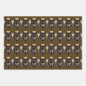 ウルフ顔戦士フェンリル北欧ギフトラッピング ラッピングペーパーシート (正面2)